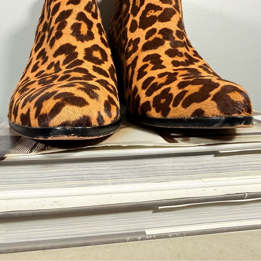 1. State Women’s Size 9 Calf Hair Leather Leopard Ankle Boots. - Picture 9 of 11
